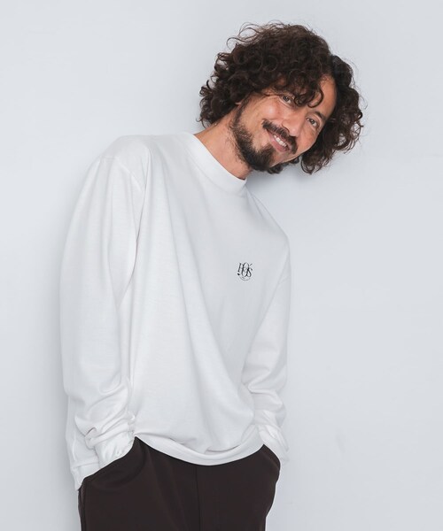 URBAN RESEARCH Sonny Label（アーバンリサーチサニーレーベル）の「OOPS　機能付きモックネックロングTシャツ（Tシャツ/カットソー・メンズ・BLACK/OFF・M/L/XL）」の5枚目の写真