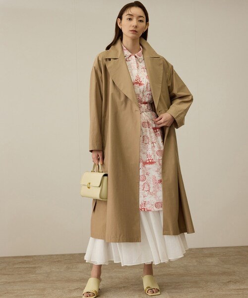 ROPE'（ロペ）の「【軽量】コットンポプリン スプリングコート（トレンチコート・レディース・オフホワイト/ベージュ・36/38）」の8枚目の写真