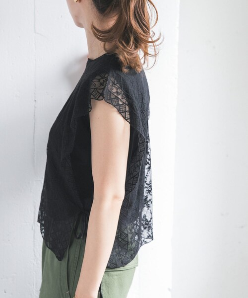 URBAN RESEARCH DOORS（アーバンリサーチドアーズ）の「2WAYレースカバー（ストール/ショール・レディース・NATURAL/BLACK・One）」の6枚目の写真