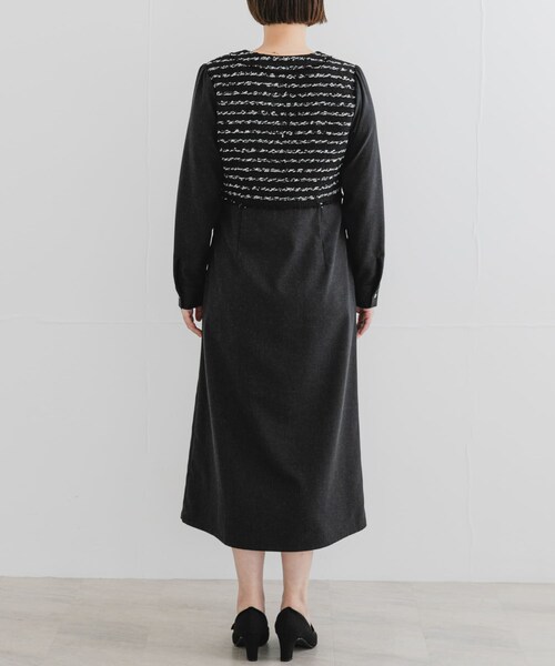 URBAN RESEARCH ROSSO（アーバンリサーチロッソ）の「F by ROSSO　ツイードドッキングワンピース（ワンピース・レディース・BLACK/BLACK STP/BLACK　STP・36/38）」の11枚目の写真
