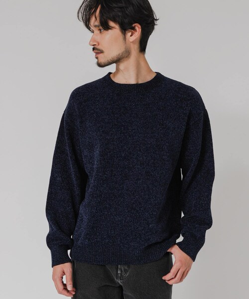 URBAN RESEARCH（アーバンリサーチ）の「ローゲージモールニット（ニット/セーター・メンズ・WHITE/GREEN/NAVY/BLACK・M/L）」の4枚目の写真