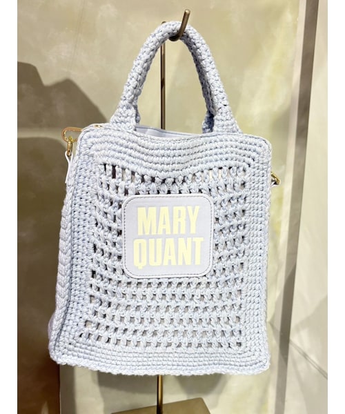 MERCURYDUO（マーキュリーデュオ）の「【MARY QUANTコラボ】クロシェ風ロゴバッグ（ショルダーバッグ・レディース・オフホワイト/ブラック/ピンク/グリーン/ブルー・F）」の4枚目の写真
