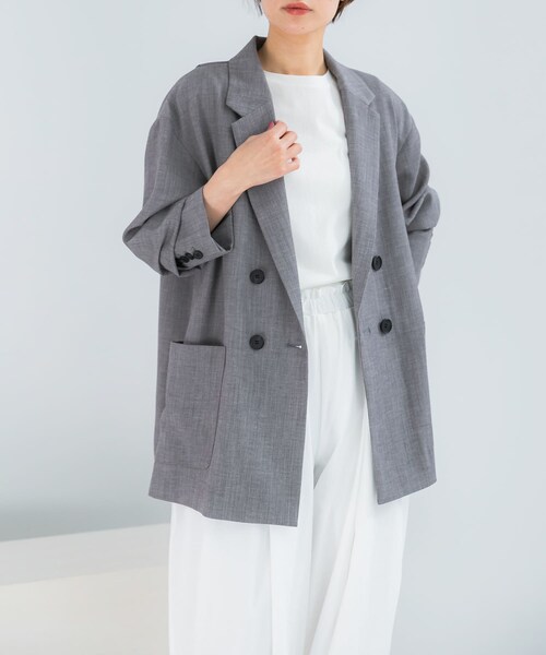 URBAN RESEARCH ROSSO（アーバンリサーチロッソ）の「ELENDEEK　BACK CROSS TAILORED JACKET（テーラードジャケット・レディース・GRY/BGE・Free）」の6枚目の写真