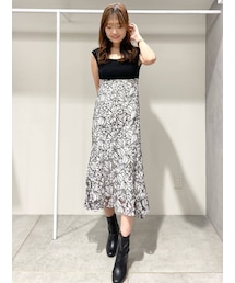 MERCURYDUO | カットワーク刺繍ニットドッキングキャミジャンスカ(ワンピース)