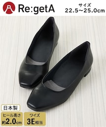 nissen | リゲッタ　スクエアトゥローヒールパンプスシューズ（ワイズ３E）ｂｙＲｅ：ｇｅｔＡ(パンプス)
