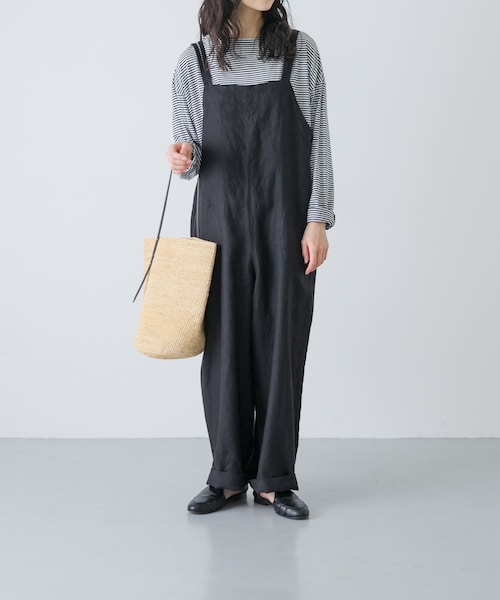 かぐれ（カグレ）の「リネンサロペット（つなぎ/オールインワン・レディース・GREGE/CHARCOAL/BLACK・Free）」の9枚目の写真