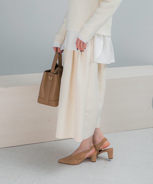 URBAN RESEARCH ROSSO（アーバンリサーチロッソ）の「ダブルクロスフォルムタックパンツ（その他パンツ・レディース・IVORY/CHARCOAL・36/38）」の6枚目の写真