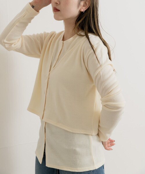 THE GOODLAND MARKET（ザグッドランドマーケット）の「&her　Vest Cardigan Set（カーディガン/ボレロ・レディース・GRYxOFF/CHARCOAL/OFF・FREE）」の16枚目の写真