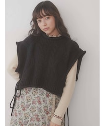 merry jenny | ストリングケーブルニットベスト(ニット/セーター)