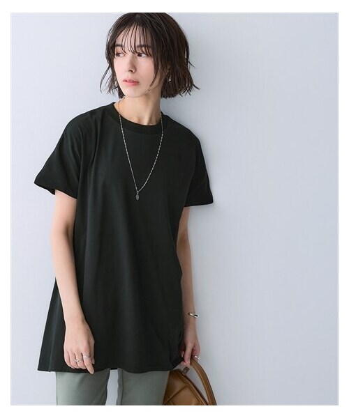nissen（ニッセン）の「軽量さらさらカットソーゆるシルエットチュニック（吸汗速乾）＜大きいサイズ有＞（チュニック・レディース・黒/ネイビー/ダークグレー/ブリックピンク/ミストグリーン・S/M/L/LL/3L/4L/5L/6L/8L/10L）」の9枚目の写真