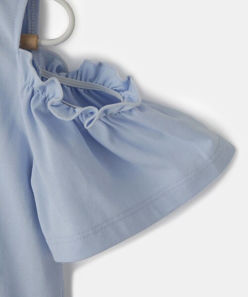 ROPE' PICNIC(ロペピクニック)の「【KIDS/キッズ】肩あきフリルハーフスリーブトップス(Tシャツ/カットソー・キッズ・ブラック/オフホワイト/サックス・L/M/S)」の15枚目の写真