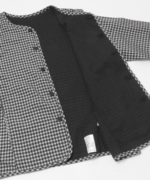 かぐれ(カグレ)の「Yoli GINGHAM REVERSIBLE JACKET(ノーカラージャケット・レディース・BLACKBLACK・1)」の19枚目の写真