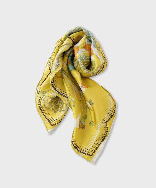 ROPE'(ロペ)の「【manipuri(マニプリ)】スカーフ(ストール/ショール・レディース・ブルー系/イエロー・F)」の4枚目の写真