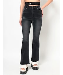 EVRIS | ウエストデザインフレアデニムパンツ(デニムパンツ)