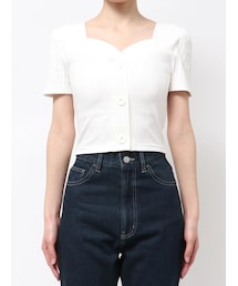 EMODA | FRONT BUTTON SHORT TOP(Tシャツ/カットソー)