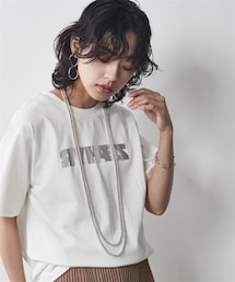 CHIC STYLE | 大きいサイズ綿100％ロゴ箔プリントTシャツシックスタイル(Tシャツ/カットソー)