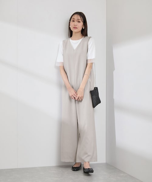 ROPE' PICNIC(ロペピクニック)の「【吸水速乾・防シワ】エフォートレスリラックスオールインワン(つなぎ/オールインワン・レディース・チャコール/ライトグレー/ベージュ・36/38)」の19枚目の写真