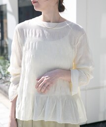 ITEMS URBANRESEARCH（アイテムズ アーバンリサーチ）の「シャーリングフレアスリーブニット（ニット/セーター）」