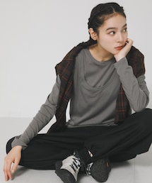 EKAL | 綿カシミヤレイヤードTシャツ(Tシャツ/カットソー)