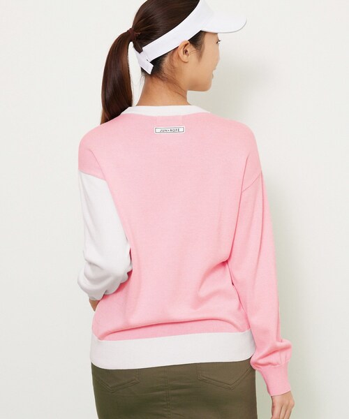 ROPE'（ロペ）の「Golf Callsインターシャバイカラー長袖プルオーバー（ニット/セーター・レディース・ホワイト/ピンク/イエロー・L/M/S）」の14枚目の写真