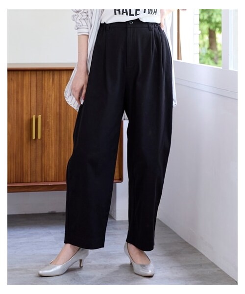 nissen（ニッセン）の「大きいサイズ ストレッチコクーンシルエットパンツ（パンツ・レディース・オフホワイト/黒・L/LL/3L/4L/5L/6L/8L/10L）」の6枚目の写真