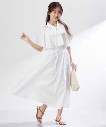 nissen | 【大きい胸専用】るなさんコラボケープ風ドッキングワンピース（ポケット付）(ワンピース)