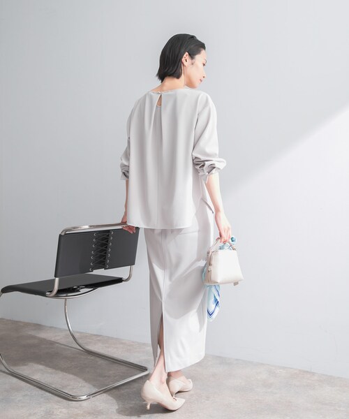 URBAN RESEARCH ROSSO（アーバンリサーチロッソ）の「ストレッチジョーゼットスカート（スカート・レディース・WHITE/GREIGE/NAVY・Free）」の15枚目の写真