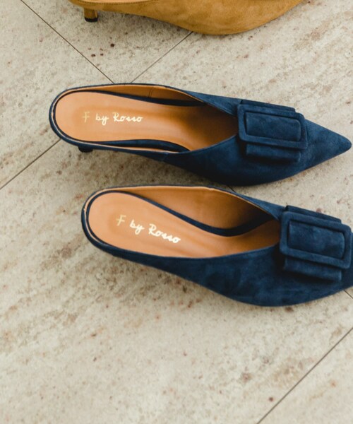 URBAN RESEARCH ROSSO（アーバンリサーチロッソ）の「F by ROSSO　バックルデザインミュール（サンダル・レディース・NAVY/CAMEL・37/38）」の4枚目の写真