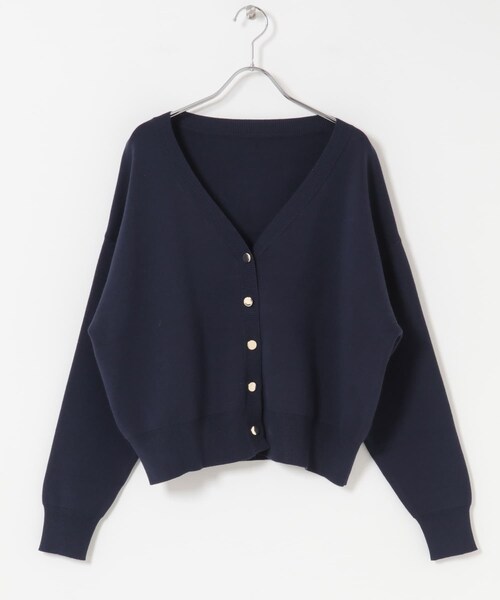 ITEMS URBANRESEARCH（アイテムズ アーバンリサーチ）の「『イージーケア』スウェットライクVネックカーディガン（ニット/セーター・レディース・OFF/MIMOSA/LVD/NVY・Free）」の19枚目の写真