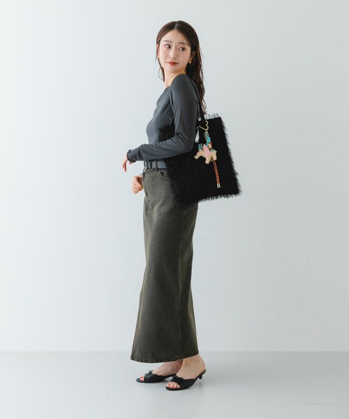 RODE SKO（ロデスコ）の「ヘアリートートバッグ（トートバッグ・レディース・BLACK/BEIGE/OLIVE・one）」の11枚目の写真