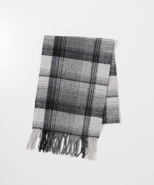 SENSE OF PLACE by URBAN RESEARCH（センスオブプレイスバイアーバンリサーチ）の「チェックフリンジストール（マフラー・レディース・BLK×GRY/BRN×BEG/RED×BRN・One）」の17枚目の写真