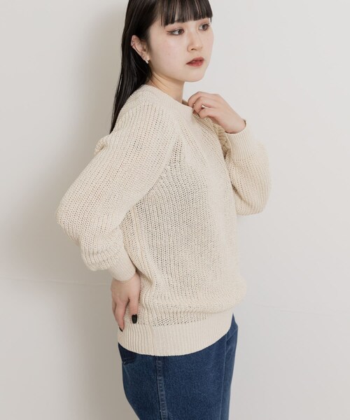 THE GOODLAND MARKET（ザグッドランドマーケット）の「米富繊維　WASHI COTTON TAPE KNIT PULLOVER（ニット/セーター・レディース・62BLUE/14BLACK/40IVORY/50LIME・1/3）」の8枚目の写真
