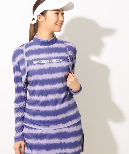 ROPE'(ロペ)の「【UV】【吸水速乾】タイダイボーダー長袖ボレロ(その他トップス・レディース・ブラック/ネイビー/オレンジ・F)」の2枚目の写真