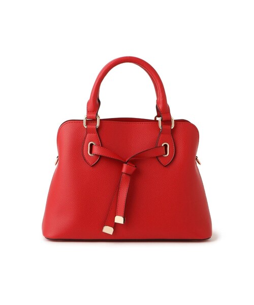 VIS（ビス）の「フロントタイ ブガッティ型ボストンバッグ/2WAY（ボストンバッグ・レディース・ブラック/ベージュ系/レッド・F）」の20枚目の写真