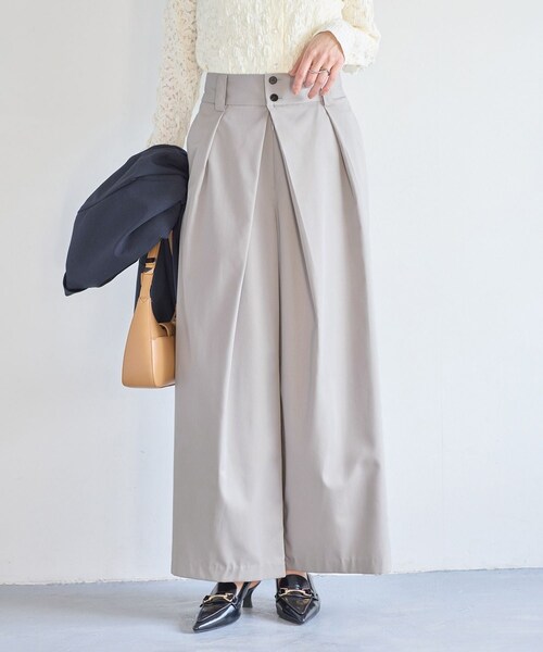 VIS（ビス）の「フロントタックデザインワイドパンツ（その他パンツ・レディース・ライトグレー/ベージュ・M/S）」の16枚目の写真
