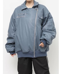 jouetie | フェイクレザーライダースMA-1ジャケット(ブルゾン)