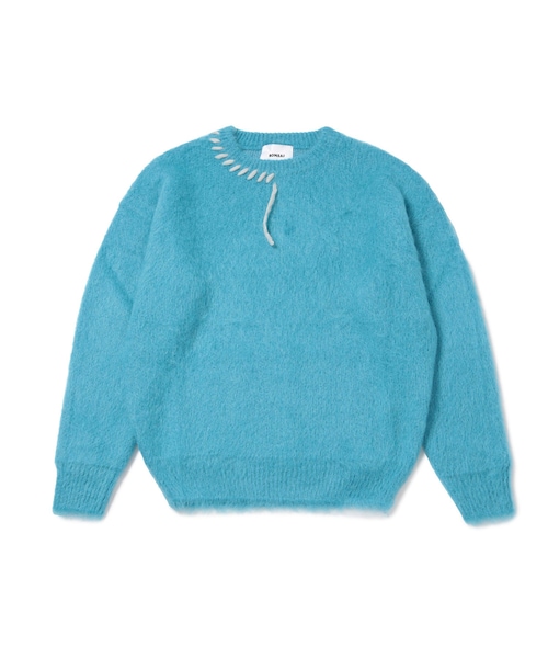 ADAM ET ROPE'（アダムエロペ）の「【BONSAI/ボンサイ】MOHAIR KNIT CREWNECK（ニット/セーター・メンズ・グレー/ブルー/パープル・M/S）」の4枚目の写真