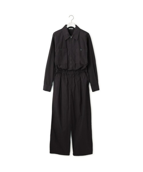 ADAM ET ROPE'(アダムエロペ)の「【AURALEE(オーラリー)】GARMENT-DYED FINX SHUTTLE WEATHER JUMPSUIT(つなぎ/オールインワン・レディース・ダークブラウン・1)」の1枚目の写真
