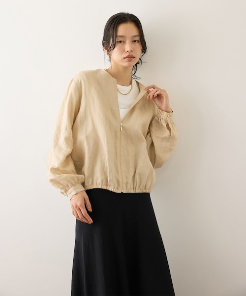 ROPE'（ロペ）の「ウォッシュリネンジップシャツブルゾン/イージーケア（ブルゾン・レディース・ベージュ/カーキ/ブルー・F）」の19枚目の写真