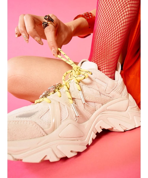 jouetie（ジュエティ）の「FILA スニーカー【コラボ】（スニーカー・レディース・オフホワイト/アイボリー・23.5/24.5/25.5/22.5）」の12枚目の写真