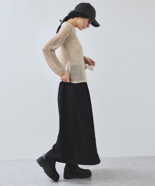 VIS（ビス）の「【WEB限定】フロントボタンフレアスカート（スカート・レディース・ブラック/ベージュ/オレンジ・F）」の16枚目の写真