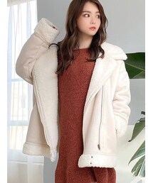 RESEXXY | ビッグシルエットフェイクムートンブルゾン(ムートンコート)