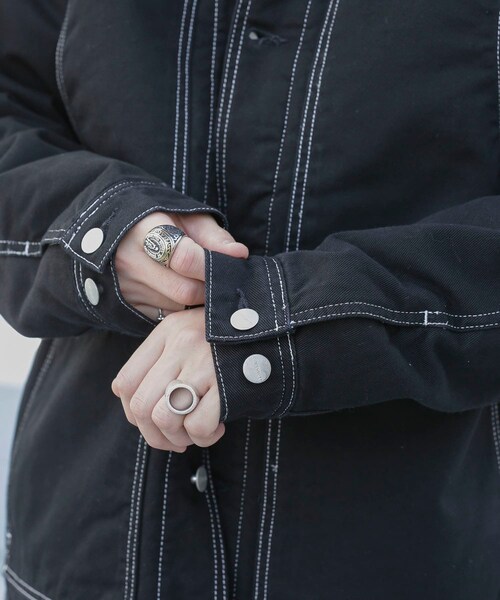 SENSE OF PLACE by URBAN RESEARCH（センスオブプレイスバイアーバンリサーチ）の「carhartt DOUBLE FRONT JACKET（カバーオール・メンズ・BEIGE/BLACK・M/L）」の13枚目の写真