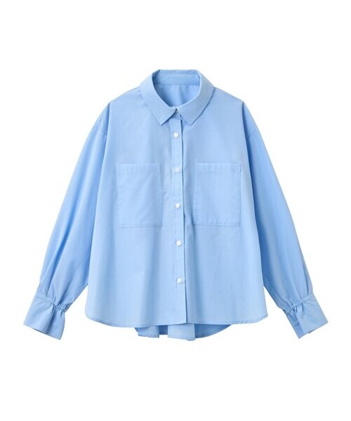 nissen（ニッセン）の「【9月25日（木）PM12時から販売開始】小さいサイズ　【cahoさんコラボ】Aラインシャツ　低身長さん・小柄女性（シャツ/ブラウス・レディース・オフホワイト/サックス・PSS・PS/PM・PL）」の4枚目の写真