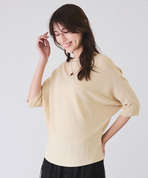 Jayro（ジャイロ）の「ドルマンニットプルオーバー（ニット/セーター・レディース・ブラック/ホワイト/ベージュ/グリーン/ライトグリーン/ネイビー/ブルー系/サックス/ピンク/ローズピンク/イエロー・F）」の20枚目の写真