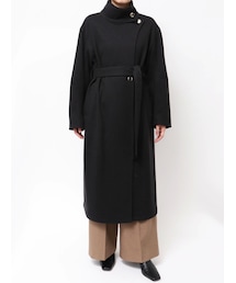 LAGUNAMOON | ウールジャージスタンドカラーコート(チェスターコート)