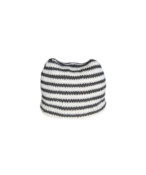 ADAM ET ROPE'(アダムエロペ)の「【RICE NINE TEN】HAND KNIT ST BEANIE(ニットキャップ/ビーニー・レディース・ブラック/レッド・F)」の1枚目の写真
