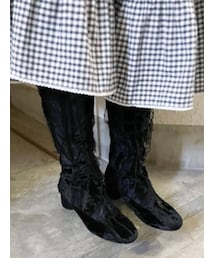merry jenny | フリルベロアニーブーツ(ブーツ)