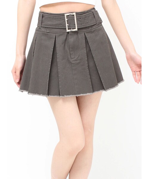 EVRIS（エヴリス）の「プリーツワイドベルトミニスカート（スカート・レディース・グレー/ブラック/ブラウン・S/M）」の8枚目の写真