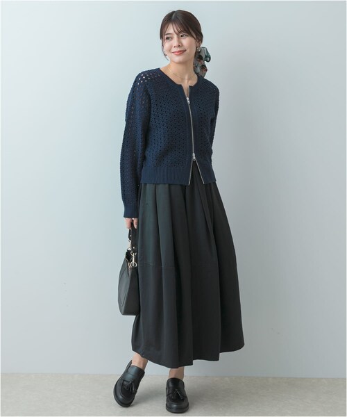 URBAN RESEARCH ROSSO（アーバンリサーチロッソ）の「F by ROSSO　柄編みZIPカーディガン（カーディガン/ボレロ・レディース・OFF×BLK/RED/NAVY・FREE）」の11枚目の写真